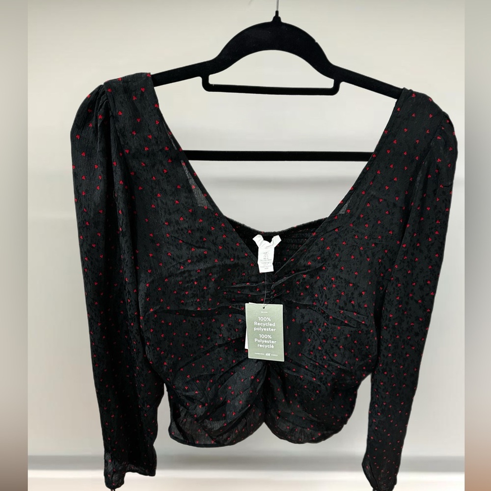 Black Top with Red Hearts